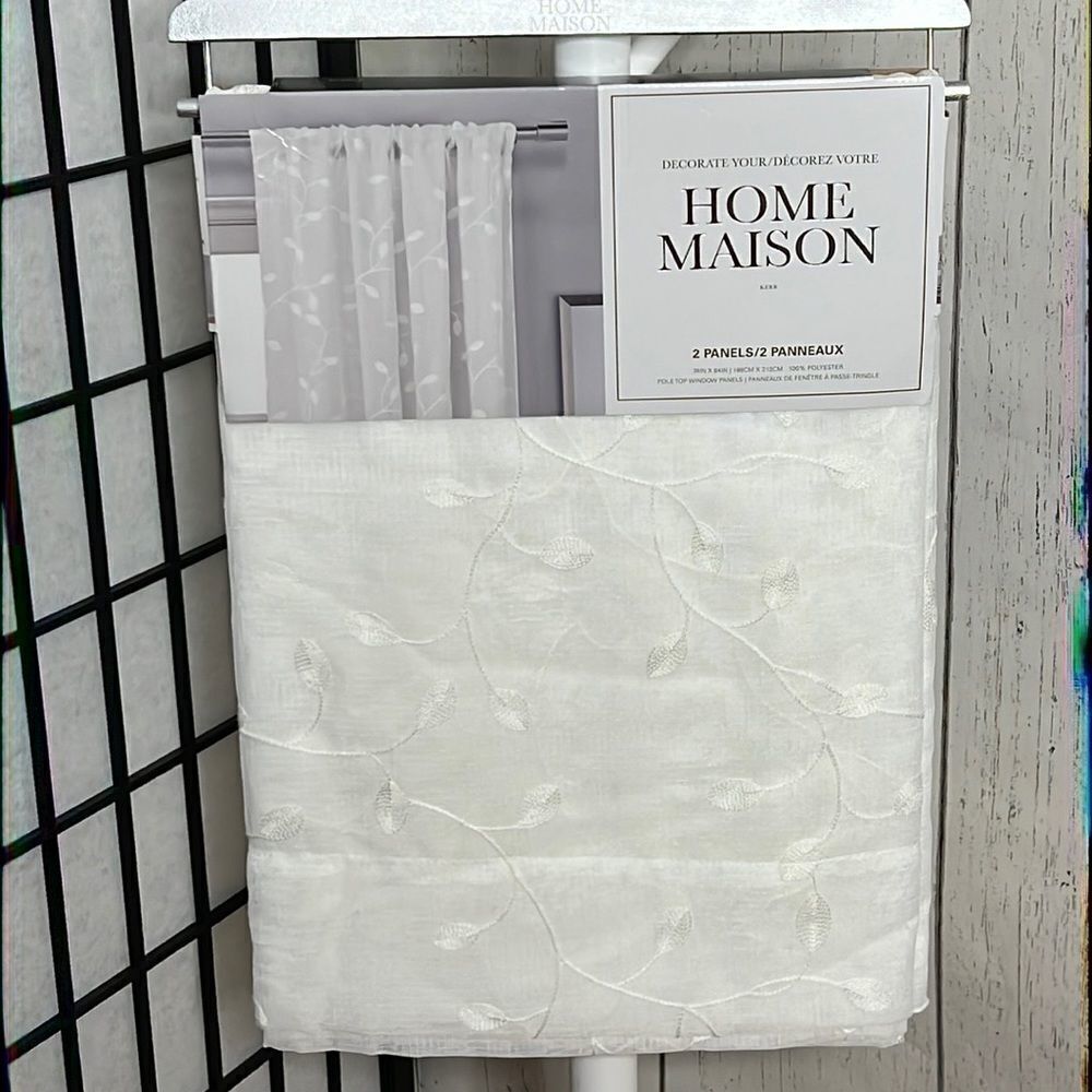 White Embroidered Curtains